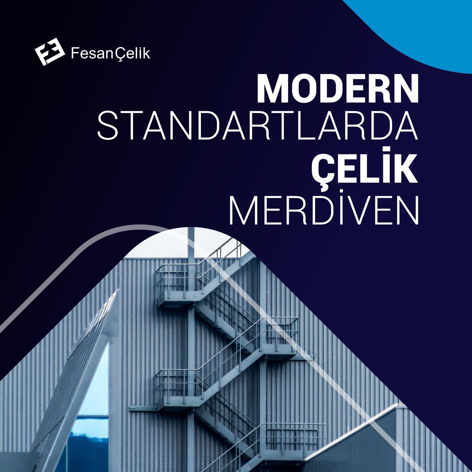 Modern standartlarda yangın merdivenleri, servis 
